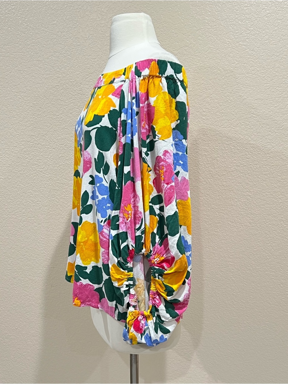 Sugarlips Floral Off Shoulder Balloon Sleeve Blouse Size Large - Picture 6 of 11
